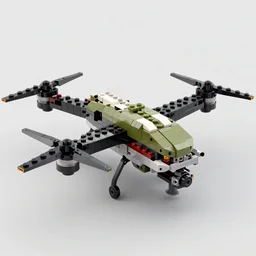 a military drone made of legos, realistic photography, high detailed