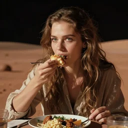 the first woman eating lunch on mars