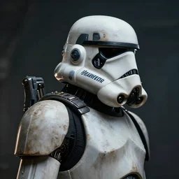 a rugged stormtrooper with cybernetic enhancements, scifi character portrait by greg rutkowski, esuthio, craig mullins, 1 / 4 headshot, cinematic lighting, dystopian scifi gear, gloomy, profile picture, mechanical, half robot, implants, steampunk