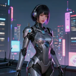 portrait futuristic Cyber warrior Girl, in future cyberpunk tokyo rooftop , ssci-fi, fantasy, intricate, very very beautiful, elegant, neon light, highly detailed, digital painting, artstation, concept art, smooth, sharp focus, illustration, art by tian zi and WLOP and alphonse mucha