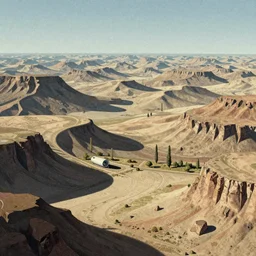 an illogical landscape illusion, scifi art by francois schuiten, highly detailed, remodern surrealism, cel - shaded, colored screentone, digitally enhanced.