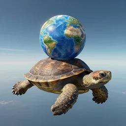 the diskworld, flat earth on the giant turtle's back, realistic, matte painting, unreal engine, 8k, wide angle, f12, james gurney and gret rutkowski, trending on artstation