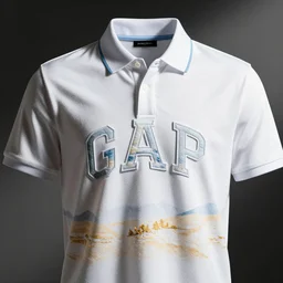 a detailed high key lighting product photo of a harris reed designed gap polo shirt. couture. high fashion. fashion week
