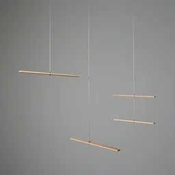 a type of kinetic sculpture constructed to take advantage of the principle of equilibrium. the objects hanging from the rods balance each other, so that the rods remain more or less horizontal. each rod hangs from only one string, which gives it the freedom to rotate about the string. an ensemble of these balanced parts hang freely in space, by design without coming into contact with each other.