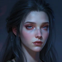 the head comes out of the rosebud, a beautiful face, a detailed face, beautiful sad eyes. portrait of andromeda krogan basic digital painting bioluminescence alena aenami artworks octane rendering 8 k 2 2 2 2
