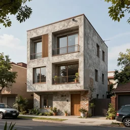 a suburban house in the style of brutalist architecture in the style of biophilic architecture trending on artstation deviantart pinterest detailed realistic hd 8 k high resolution