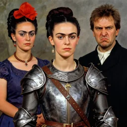 a portrait of a beautiful young medieval warrior, by camille corot, by frida kahlo, by ivan shishkin, kinemacolor, angry