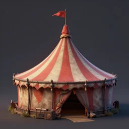 a 3d sculpt of a haunted circus tent, world of warcraft, league of legends