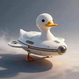 Duck themed spaceship, elegant, futuristic