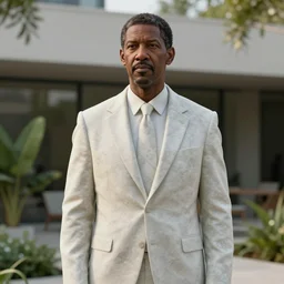 denzel washington as marble statue, in modern gardens, soft surface texture, very realistic 3 d render, soft sun lights, 4 k, high detailed photography result, 5 0 mm lens, rich deep colors, smooth gradients, depth of field, cinematic, hyper realism, high detail, octane render, unreal engine, 8 k, vibrant colors