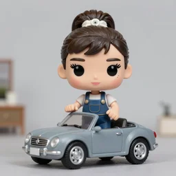 audrey hepburn cos play car mechanic, stop motion vinyl action figure, plastic, toy, butcher billy style