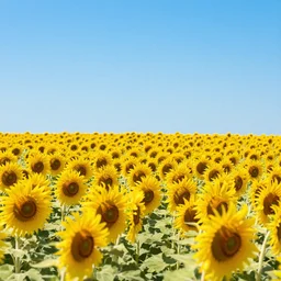 sunflower field blooming