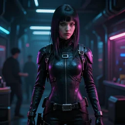 a photo of 8k ultra realistic dark neon cyberpunk underground rave in the film ghost in the shell, displacement mapped, cinematic lighting, hyper realistic, extreme details, unrelease engine 5, cinematic, masterpiece