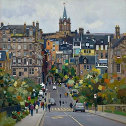 “ painting of edinburgh in the style of the scottish colourists, by joaquin sorolla ”