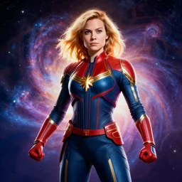captain marvel in the galaxy, art station, 4 k