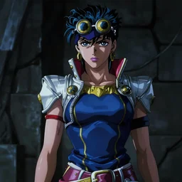 a cinematic scene with kate beckinsale as jolyne from jojos bizarre adventure, dramatic, stone ocean, movie still