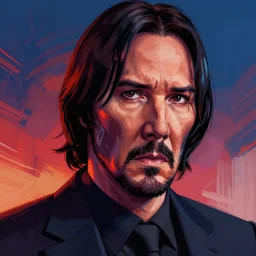 highly detailed full facial portrait of a suffering john wick, concept art by jama jurabaev cel shaded cinematic ultra wide shot trending on artstation high quality brush stroke hyperspace vibrant