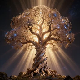 cosmic tree of life, god rays, intricate, artstation style, elegant, very beautiful, unreal engine, 4 k, hyper realistic, sharp focus, extreme details, masterpiece,