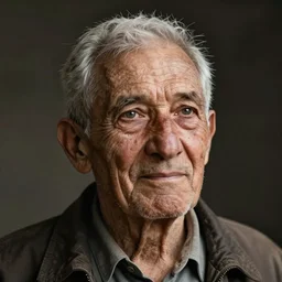 poignant portrait of an old multicultural veteran remembering his youth, the years weigh heavily in his eyes, feelings of nostalgia, melancholy, grief, acceptance, peace, hope