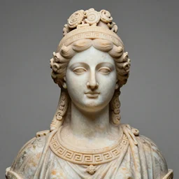 a beautiful female made of Greek ornaments