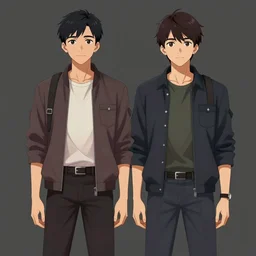 a couple of people standing next to each other, concept art by Puru, featured on pixiv, sots art, 2d game art, speedpainting, concept art