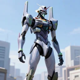 anime screenshot of a sleek, slender, human - scale mecha suit defending the city streets, designed by hideaki anno, drawn by tsutomu nihei, and painted by zdzislaw beksinski