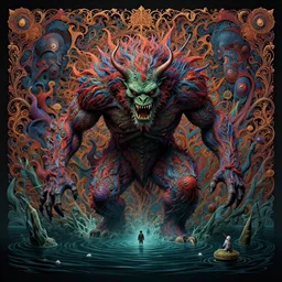 monster coming out of a dark lagoon:: by Martine Johanna and Simon Stålenhag and Chie Yoshii and Casey Weldon and Guillermo del toro :: ornate, dynamic, particulate, rich colors, intricate, elegant, highly detailed, centered, artstation, smooth, sharp focus, octane render, 3d