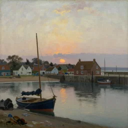 Newhaven Harbour evening in Sussex by Turner