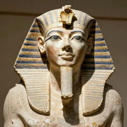 egyptian stone statue of elon musk, face only, realistic