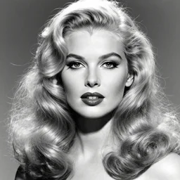 stunning award - winning portrait of a beautiful blonde woman looking directly into the camera by herb ritts. long curly shiny glossy hair. highly defined curls. old hollywood makeup. vintage glamour. glossy dark lips. supermodel. high fashion black and white photography. vogue. nikon 5 0 mm f / 1. 6