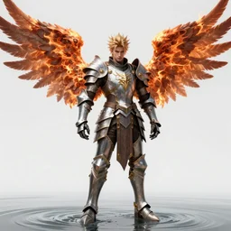 fantasy character portrait, spiky armor male knight with burning angel wings, ultra realistic, wide angle, intricate details, water artifacts, highly detailed by peter mohrbacher, hajime sorayama, wayne barlowe, boris vallejo, aaron horkey, gaston bussiere, craig mullins