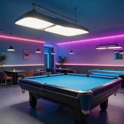 fine art photography of a lounge room with pool, neon lightings, high definition, 8 k, high resolution, interior photography, pink water reflections, iso 1 0 0, shutter speed 1 2 5, aperture 8, award winning