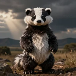 The president of the United States as a honey badger fursuit