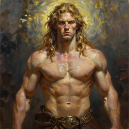 midsommar alternate stories : the muscle god, oil painting, ultradetailed, digital painting, ultradetailed, artstation