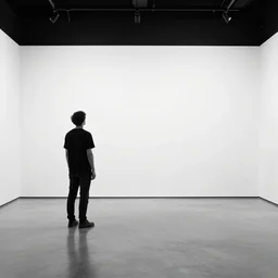 a white space and a black subject contemporary art performance