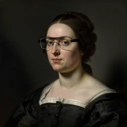 “portrait of a wealthy cyborg quality assurance analyst wearing google glass, highly detailed, dramatic lighting, circa 1615, oil on linen, Chiaroscuro, painted by Artemisia Gentileschi”