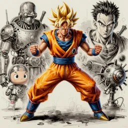 semi reallistic gouache gesture painting, by yoshitaka amano, by ruan jia, by Conrad roset, by dofus online artists, detailed anime 3d render of neymar as goku, Neymar soccer player transformed on Super Saiyan, Neymar jr,  portrait, cgsociety, artstation, rococo mechanical, Digital reality, sf5 ink style, dieselpunk atmosphere, gesture  drawn