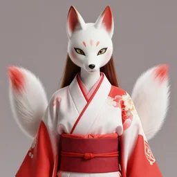 Ssunbuki as a kitsune wearing a red and white kimono, portrait, visualartzi, korean, concept art by Karla Ortiz, James Paick, Charlie Bowater, Krenz Cushart, highly detailed, ultra detailed, ultra realistic, trending on artstation, cgstudio