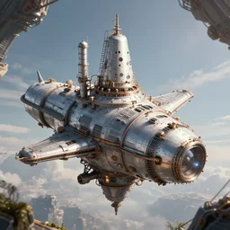 Steampunk chemical nuclear reactor space ship space station, award winning 4K photography volumetric lighting high detail render digital cinematic trending on artstation