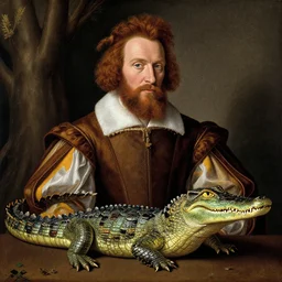 renaissance portrait in the style of raphael, of steve irwin the crocodile hunter