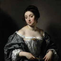 a portrait of an elegant lady, tenebrism painting