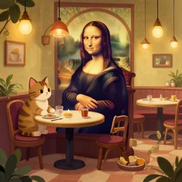 cat restaurant, in da vinci style, trending on artstation - n 9