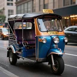 a tuk tuk in 5th Avenue, luxurious, elegant, highly detailed, award winning digital art, dramatic lighting, cinematic, 4k