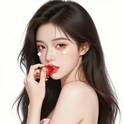 the portrait of an absurdly beautiful, graceful, elegant, sophisticated, fashionable young gravure idol made of strawberries and white petals with tears, an ultrafine hyperdetailed illustration by kim jung gi, irakli nadar, intricate linework, bright colors, octopath traveler, final fantasy, unreal engine 5 highly rendered, global illumination, radiant light, detailed and intricate environment