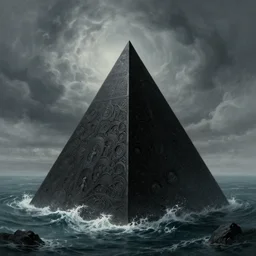 a black pyramid emerging from ocean, a scenic dystopian environment, lovecraftian, intricate, elegant, highly detailed, centered, digital painting, artstation, concept art, smooth, sharp focus, illustration, artgerm, tomasz alen kopera, peter mohrbacher, donato giancola, joseph christian leyendecker, wlop, boris vallejo