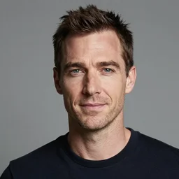 portrait of a forty two year old british man with slim features feeling contentment f / 1. 4 ( ( vampire ) )
