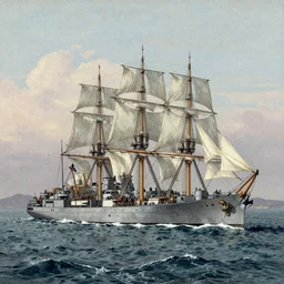 Royal Navy Ships at Sea, 1800s