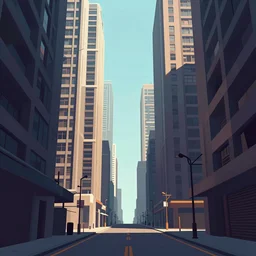 a beautiful and immaculate futuristic city. brutalist architecture. view from an alleyway. vector rendering. outrun style. leading lines. vanishing point. trending on artstation. by chris moore. beeple colors.