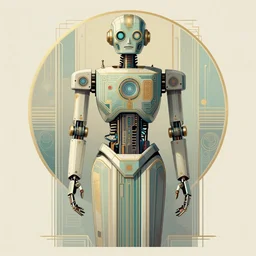 (((((2050s art deco robot deco art deco. muted colors.))))) by Jean-Baptiste Monge !!!!!!!!!!!!!!!!!!!!!!!!!!!