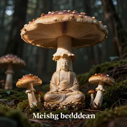 mushroom buddha zen yoga meditation psychedelic hippie fungi